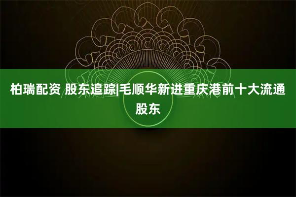 柏瑞配资 股东追踪|毛顺华新进重庆港前十大流通股东